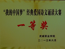 “我的中國(guó)夢(mèng)”經(jīng)典愛(ài)國(guó)詩(shī)文誦讀大賽一等獎(jiǎng)