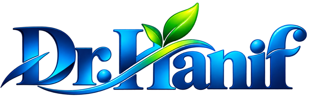 glossy blue green dr.hanif logo
